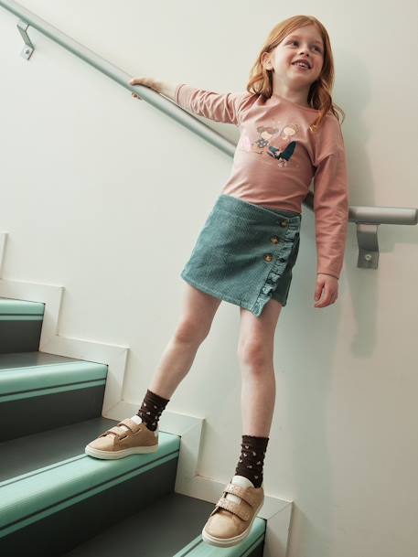 Shirt met girly motief en fantasie details oudroze - vertbaudet enfant 
