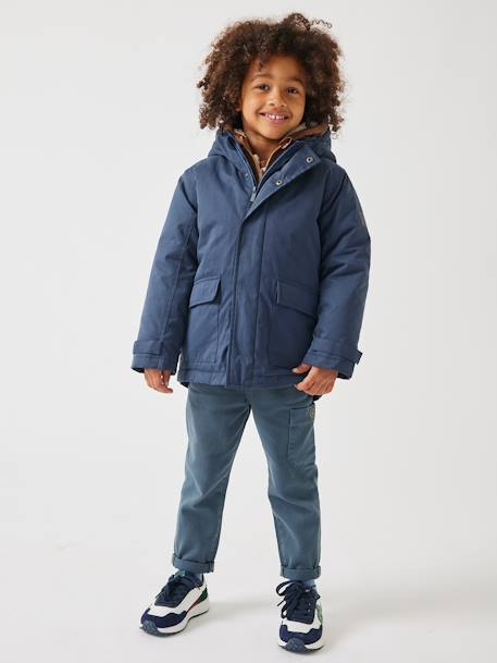 3-in-1-parka voor baby met afneembaar vest kaki+korstmos+Marinegrijs+pecannoot - vertbaudet enfant 
