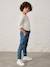 Makkelijk aan te trekken jongensbroek van molton met denim-effect lichtgrijs denim+stone - vertbaudet enfant 