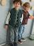 Teddy-sweatshirt in fleece voor jongens met lusbadge. antraciet+dennen+marineblauw+smaragdgroen - vertbaudet enfant 