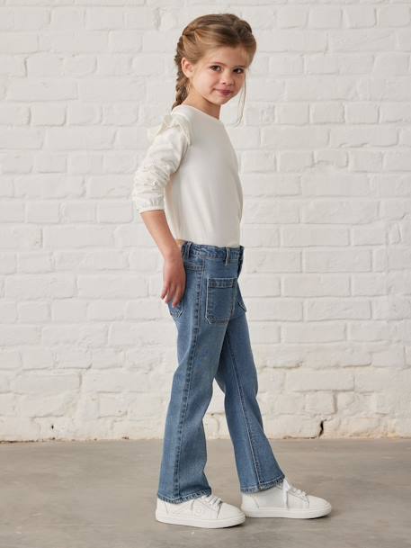 Flared meisjesjeans 7/8 stone - vertbaudet enfant 