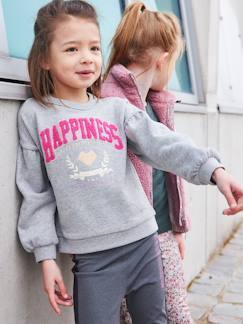 Hapiness" meisjesshirt met badstof en iriserende details  - vertbaudet enfant