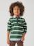 Gestreepte polo jongens effect 2-in-1 6680+donkerblauw+Engels groen+marineblauw+rood gestreept - vertbaudet enfant 