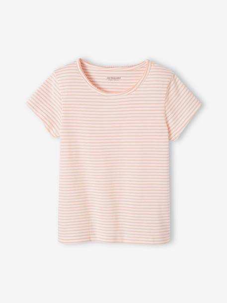 Set van 3 shirts voor meisjes met korte mouwen BASICS wit - vertbaudet enfant 