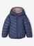 Lichtgewicht omkeerbaar meisjesjack met capuchon en gerecyclede polyester voering nachtblauw+roze met print - vertbaudet enfant 