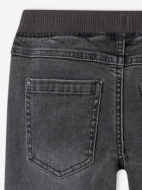 Onverwoestbare rechte relaxjeans jongens, eenvoudig aan te trekken denimgrijs+double stone+ongewassen denim+stone - vertbaudet enfant 