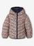 Lichtgewicht omkeerbaar meisjesjack met capuchon en gerecyclede polyester voering nachtblauw+roze met print - vertbaudet enfant 