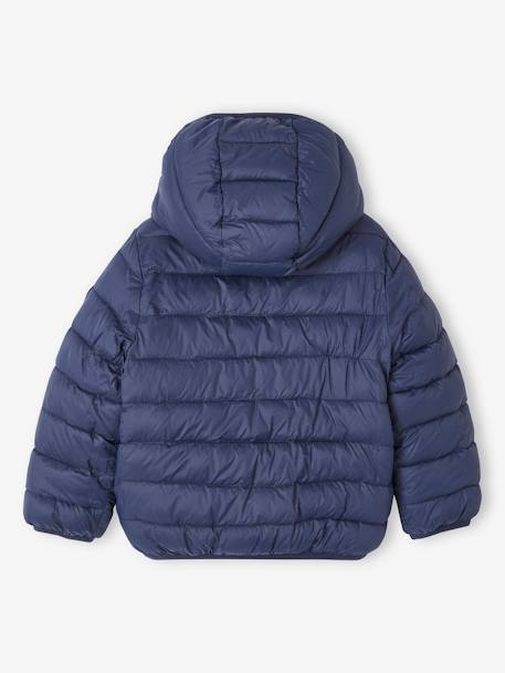 Lichtgewicht omkeerbaar meisjesjack met capuchon en gerecyclede polyester voering nachtblauw+roze met print - vertbaudet enfant 