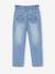 Mom jeans met hartjeszakken op de achterkant Meisje denimgrijs+grijs+stone - vertbaudet enfant 