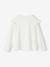T-shirt BASICS met lange mouwen en ruches voor meisjes ecru+rozen - vertbaudet enfant 