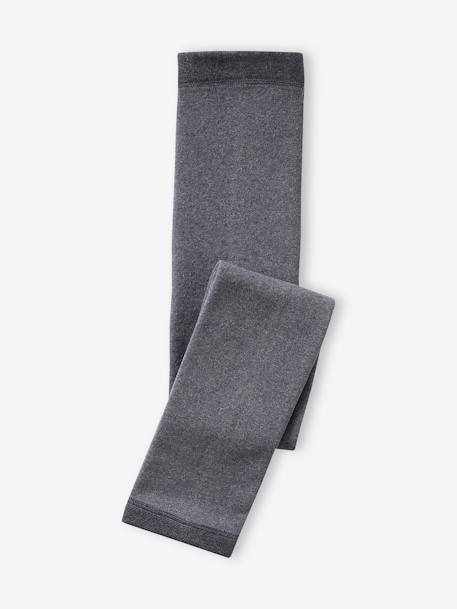 Fleece-legging voor meisjes blauw+gemêleerd grijs+parelgrijs+zachtpaars+zwart - vertbaudet enfant 