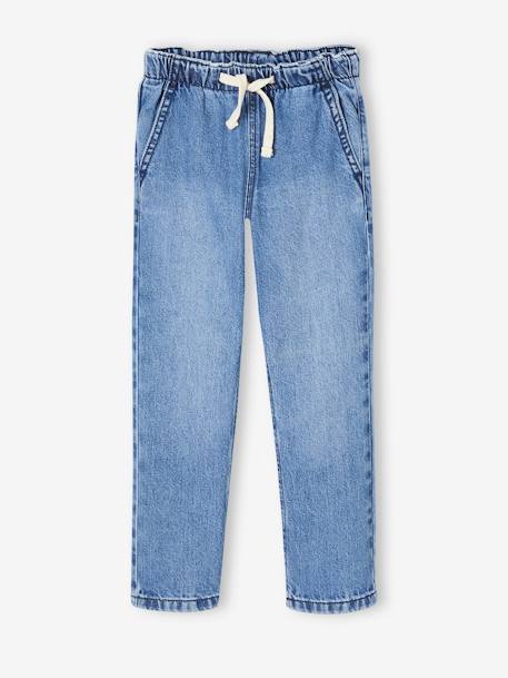 Wijde jongensbroek, eenvoudig aan te trekken gebleekt denim+grijs+ongewassen denim+stone - vertbaudet enfant 