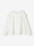 T-shirt BASICS met lange mouwen en ruches voor meisjes ecru+rozen - vertbaudet enfant 
