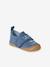 Denim stoffen sloffen met klittenband voor baby jeansblauw - vertbaudet enfant 