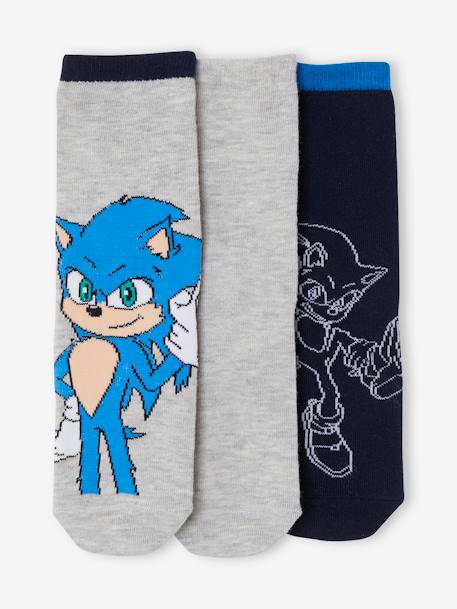 Set van 3 paar sokken Sonic® marineblauw - vertbaudet enfant 