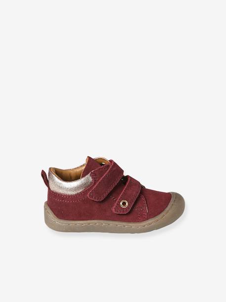 Soepele leren laarsjes voor de eerste stapjes van baby's bordeauxrood+fuchsia+goud+lichtgeel+marineblauw+rozen - vertbaudet enfant 