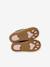 Klittenband baby slofjes van soepel leer beige, bedrukt+goud - vertbaudet enfant 