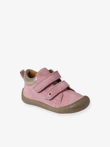 Soepele leren laarsjes voor de eerste stapjes van baby's bordeauxrood+fuchsia+goud+lichtgeel+marineblauw+rozen - vertbaudet enfant 