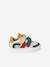 Leren geborstelde babysneakers ecru+marineblauw+veel wit - vertbaudet enfant 