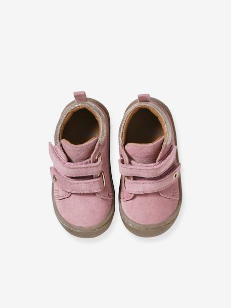 Soepele leren laarsjes voor de eerste stapjes van baby's bordeauxrood+fuchsia+goud+lichtgeel+marineblauw+rozen - vertbaudet enfant 