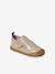 Klittenband baby slofjes van soepel leer beige, bedrukt+goud - vertbaudet enfant 