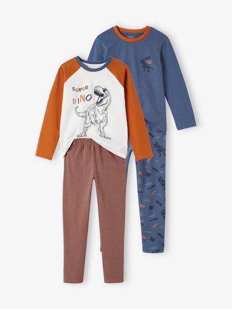 Set van 2 dinopyjama's jongens indigoblauw - vertbaudet enfant 