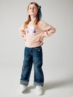Meisje-Broek-wijde jeans met revers meisjes