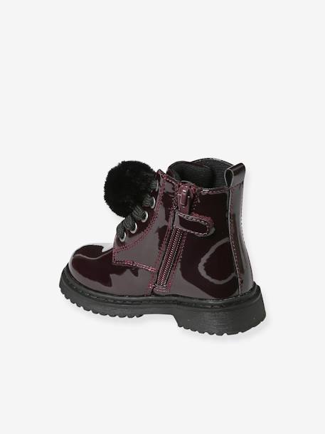 Schoenen met rits en veter voor babymeisjes bordeauxrood - vertbaudet enfant 