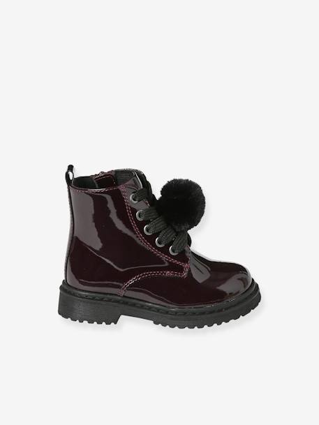 Schoenen met rits en veter voor babymeisjes bordeauxrood - vertbaudet enfant 