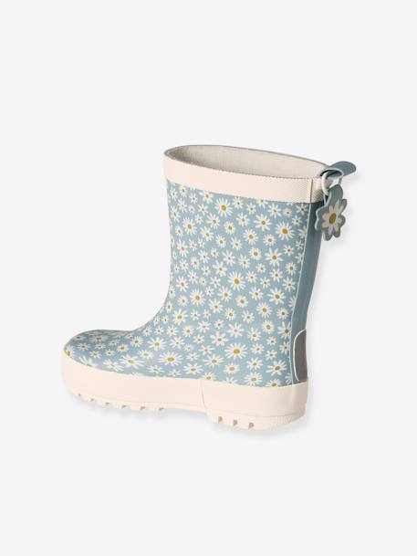 Rubberen regenlaarzen met print voor kinderen, kleutercollectie blauw, bedrukt+veel roze - vertbaudet enfant 