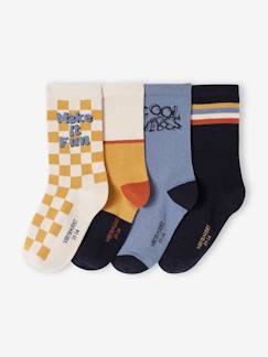 Jongens-Ondergoed-Sokken-Set van 4 paar "vintage" sokjes voor baby's