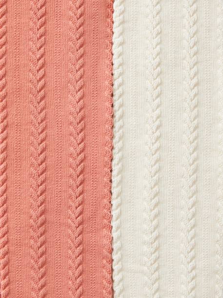 Set van 2 meisjespanty's met kabelsteek rozenhout - vertbaudet enfant 