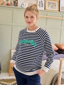 Molton sweater met strepen voor zwangerschap en borstvoeding  - vertbaudet enfant