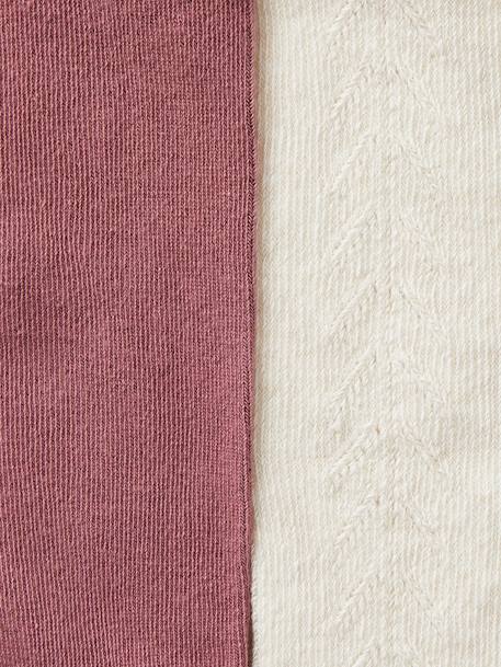 Set van 2 paar opengewerkte/ effen maillots voor babymeisjes pruim - vertbaudet enfant 