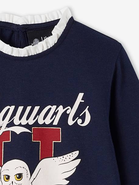 T-shirt met lange mouwen Harry Potter® met kraag van voile voor meisjes marineblauw - vertbaudet enfant 