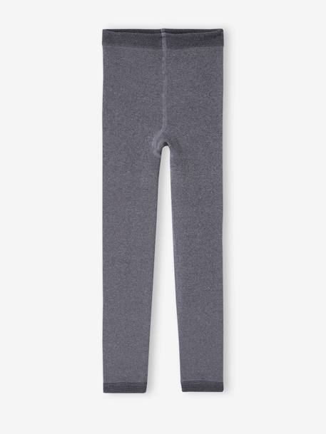 Fleece-legging voor meisjes blauw+gemêleerd grijs+parelgrijs+zachtpaars+zwart - vertbaudet enfant 