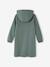 Meisjesjurk van sweatstof met capuchon en mooie details antraciet+gemêleerd grijs+groen+marineblauw - vertbaudet enfant 
