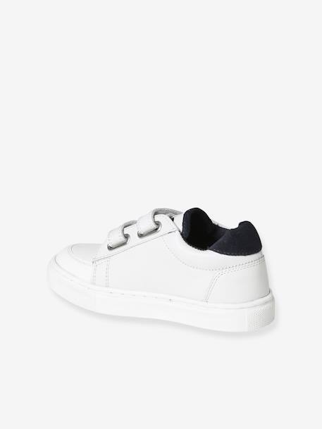 Leren kindersneakers marineblauw+wit - vertbaudet enfant 