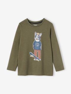 Oeko-Tex® fun T-shirt met lange mouwen en kattenmotief voor jongens  - vertbaudet enfant