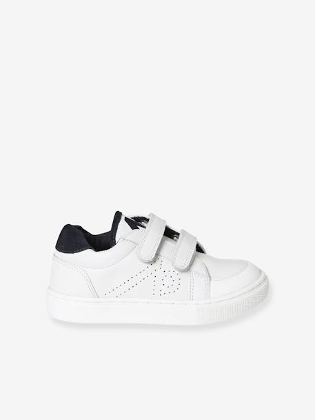 Leren kindersneakers marineblauw+wit - vertbaudet enfant 