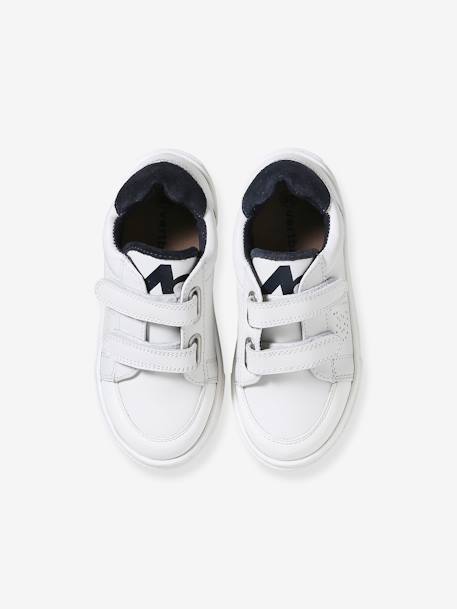 Leren kindersneakers marineblauw+wit - vertbaudet enfant 