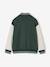 Teddy-sweatshirt in fleece voor jongens met lusbadge. antraciet+dennen+marineblauw+smaragdgroen - vertbaudet enfant 