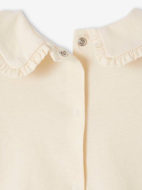 Baby T-shirt met lange mouwen en claudinekraag blauwgroen+lichtbeige+lichtroze - vertbaudet enfant 