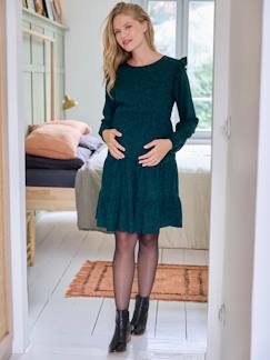 Korte jurk met print en ruches voor tijdens de zwangerschap en borstvoeding  - vertbaudet enfant