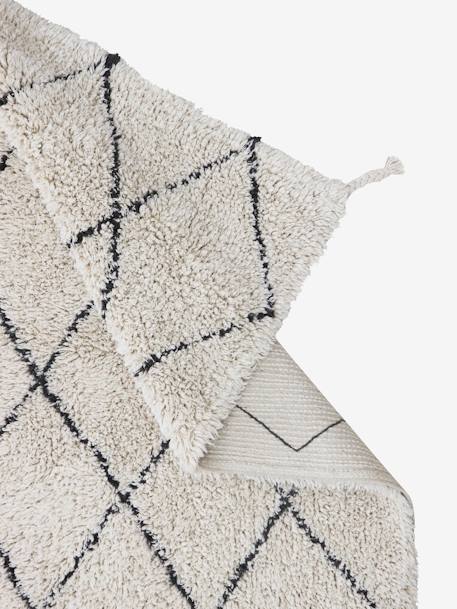 Wasbaar katoenen tapijt Mini Berbere Zwart & Wit - LORENA CANALS wit, bedrukt - vertbaudet enfant 