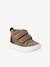 Lederen bottines met klittenband voor jongensbaby''s marineblauw+taupe - vertbaudet enfant 