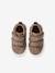 Lederen bottines met klittenband voor jongensbaby''s marineblauw+taupe - vertbaudet enfant 