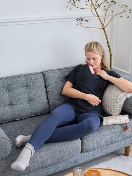 Huid-op-huid T-shirt voor volwassenen van biologisch katoen zwart - vertbaudet enfant 
