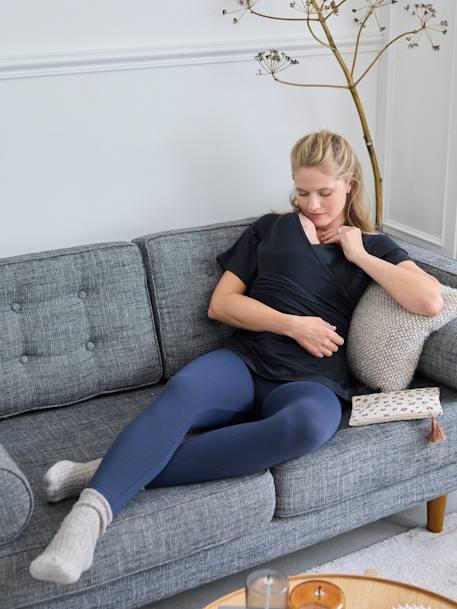 Huid-op-huid T-shirt voor volwassenen van biologisch katoen zwart - vertbaudet enfant 