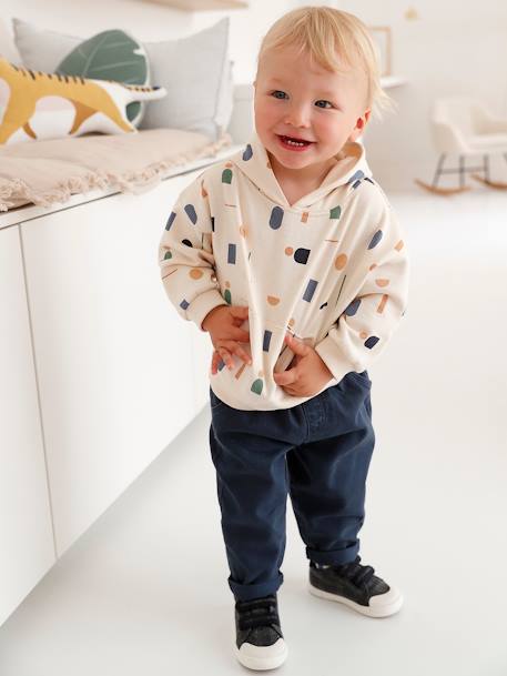 Babyset met sweater van fleece en keper broek nachtblauw - vertbaudet enfant 